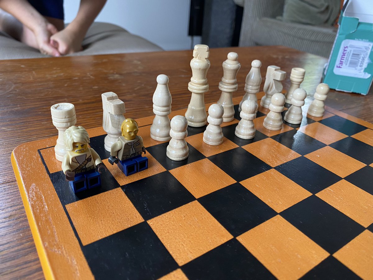 nzregs's tweet image. When you somehow missed packing the extra pawns... #makingdo