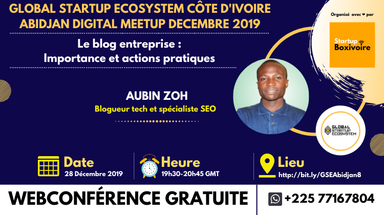 Startup225's tweet photo. Ce 28 décembre à partir de 19h30 GMT.
Monsieur @ZohAubin , fondateur de @Startup225, sera notre speaker du jour.
Les inscriptions sont disponibles 👉https://t.co/2kJBJ4aunp
NB : La webconférence est gratuite et ouverte à tous.
#GSECI #Startup #Abidjan https://t.co/YlATjLDMoM