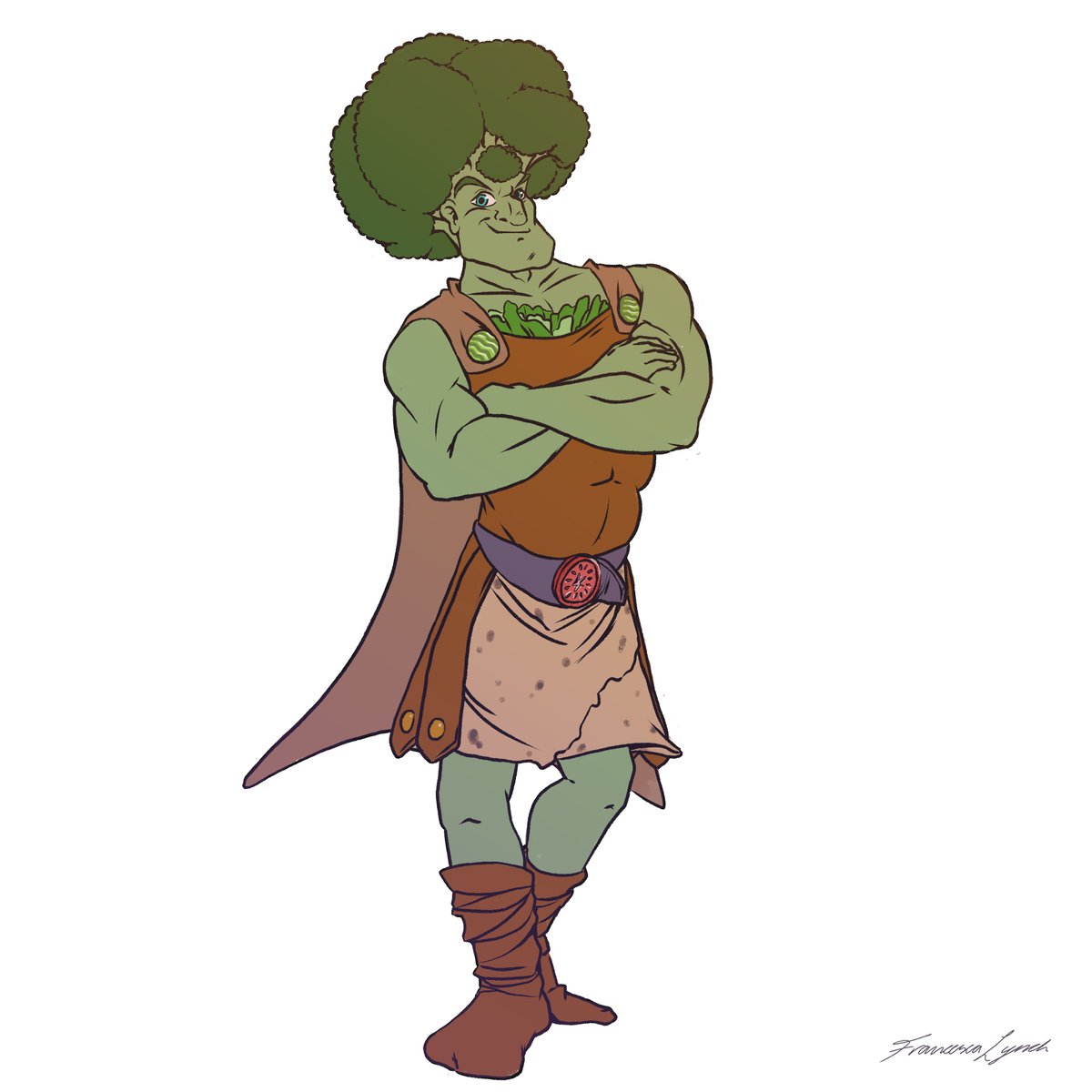 Gregzilla01's tweet photo. I just got this comission done from the AMAZING @ChesskaDoodles . Good pricing, quickly done - if you like how this looks, you should go see her for any commission needs. :) Oh.... and this smug bastard is Broccoles, Son Of Jeus, the God Of Healthy Foods in my D&amp;D campaign. https://t.co/EPvxnhmkJ2