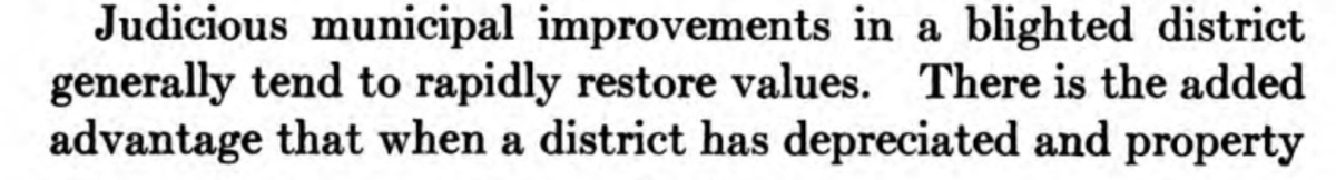 Want to scare off those "blight" people? Consider a "park, playground, boulevard, or recreation center" to "rapidly restore values".