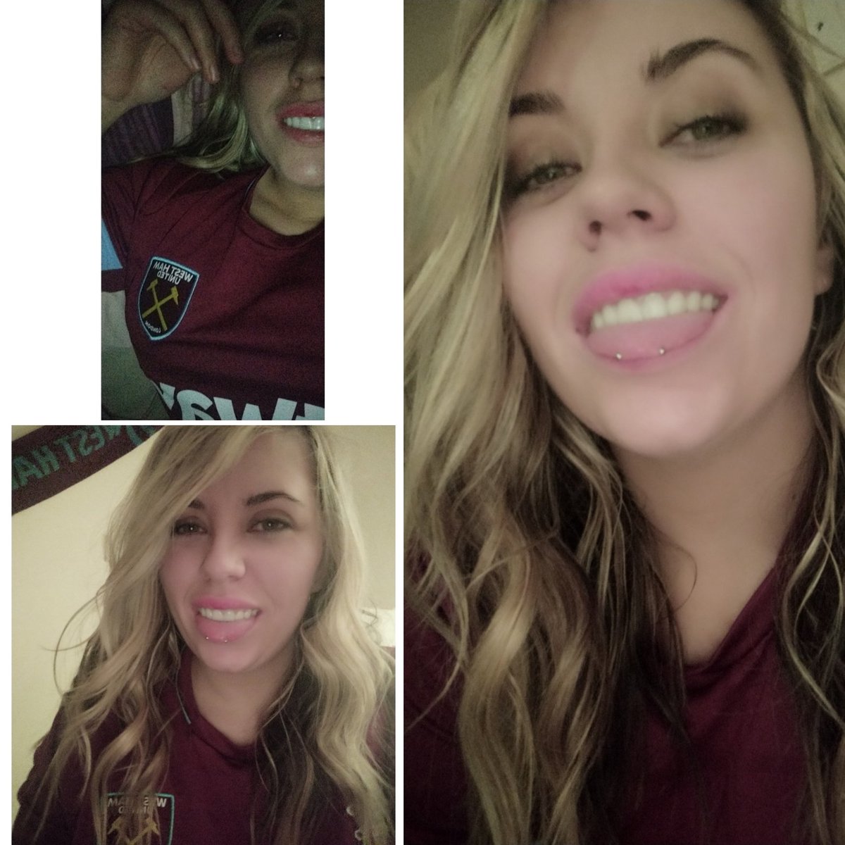 Megan_keats's tweet photo. I normally cringe to death when I look at my drunken selfies but I was clearly feeling myself in my jersey 😂😂😂😂😂 #drunkenfool #hammerette #coyi #westham https://t.co/Zm8yugRBns