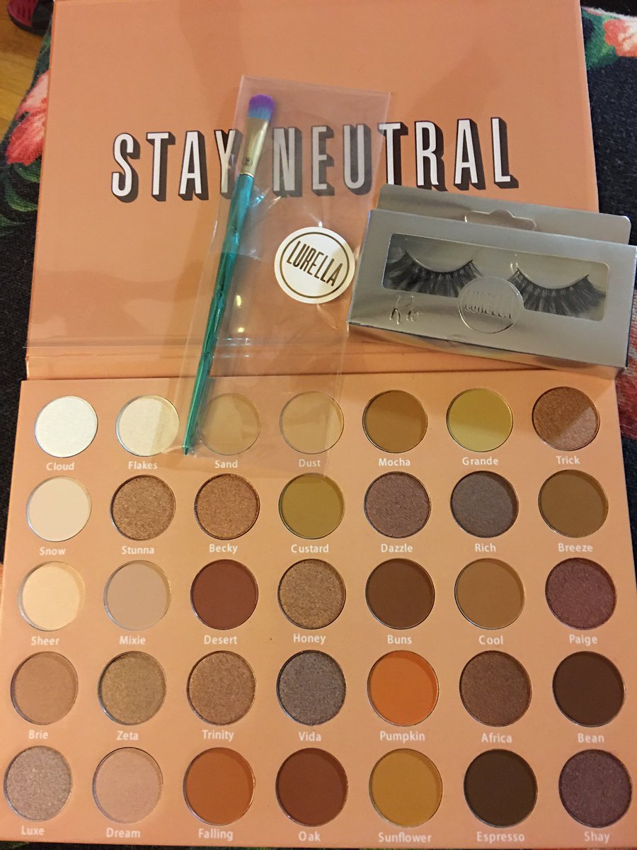 IsabelsGlamPage's tweet photo. This is my first @LurellaCosmetic Eyeshadow palette. STAY NEUTRAL. These are beautiful neutrals! Can’t wait to use it. They sent me a free brush. I also ordered those lashes. #LurellaFam 🤎🧡💛🤍 https://t.co/FwLGLgPwhW