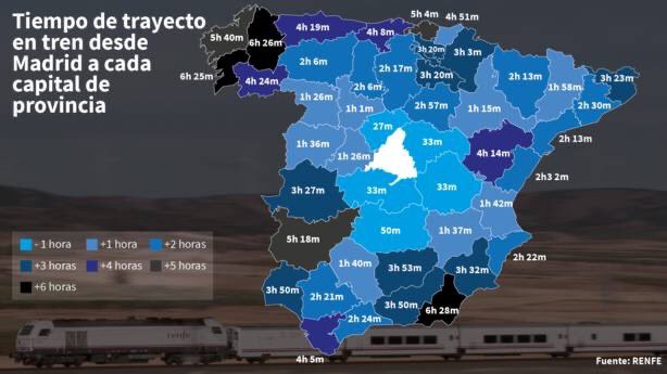 AlmeriaExiste's tweet photo. @atdiazg @iamlotams Demasiado irónico poner hasta zonas insulares con tren. Envidia sana la repercusión que ha tenido el ferrocarril a Extremadura. Se gastan muchas bromas en los medios de comunicación, como si fuesen los que peor están. Ojo, que no están bien, pero #Almería sigue siendo la última: https://t.co/kMgm6B4T0l