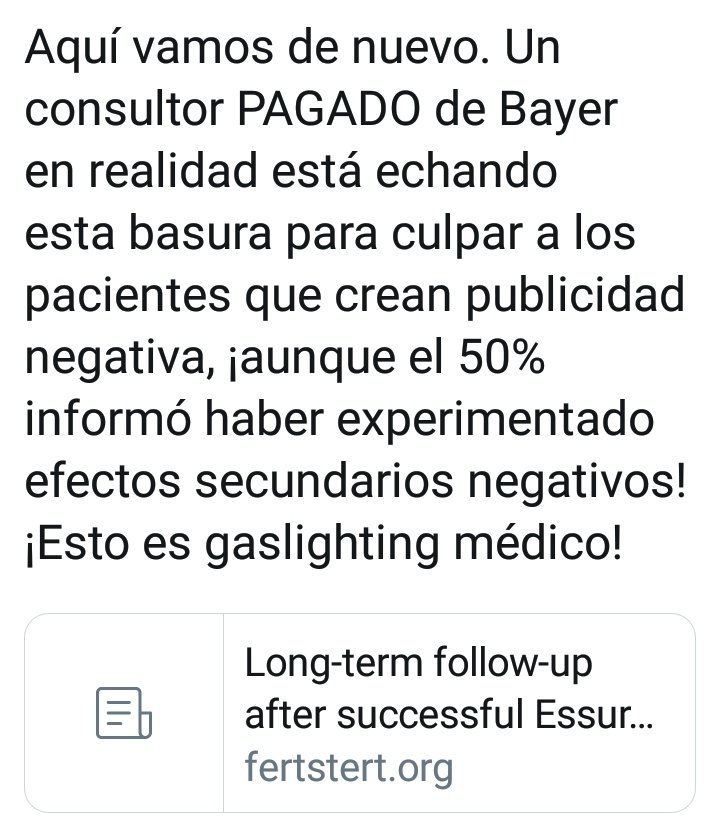 libreessure's tweet photo. Entonces, quiere decir que nos sometemos a la extirpación de órganos sanos por "publicidad negativa" sobre #essure?

Esto es lo que nos dicen en las consultas

Creen que nuestro criterio es tan endeble que nos hemos dejado convencer?
Esto es REAL
@OMC_Espana
@AEMPSGOB @sanidadgob https://t.co/M1rpez6n2z
