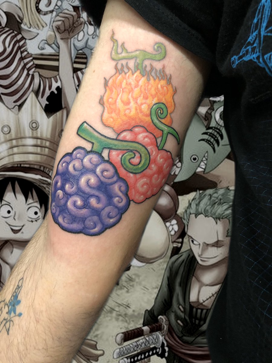 One Piece Tattoo Devil Fruits  One piece tattoos, Z tattoo, Fruit tattoo