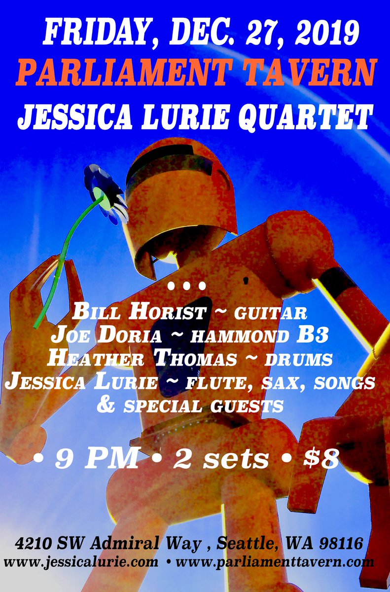 This week!
SUN 12/22 The Cocoa Cris Cringle Holiday Experience! 7pm. $8 
MON 12/23 QUIZ NIGHT 8pm
THU 12/26 Funk/jazz with CEPHALOPOD! 9pm. FREE
FRI 12/27 Jazz improv w/ the Jessica Lurie Quartet feat. Joe Doria, Bill Horist, &amp; Heather Thomas. 9pm. $8