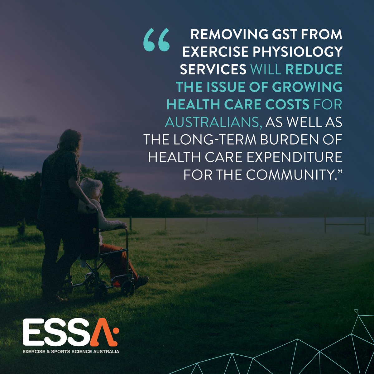 ESSA has submitted a Pre-Budget Submission calling on the Gvt to remove GST from ex phys services and correct the anomaly in respect to ‘other health services’ operating within national and state compensable schemes and across private health insurance funds. #seeanAEP