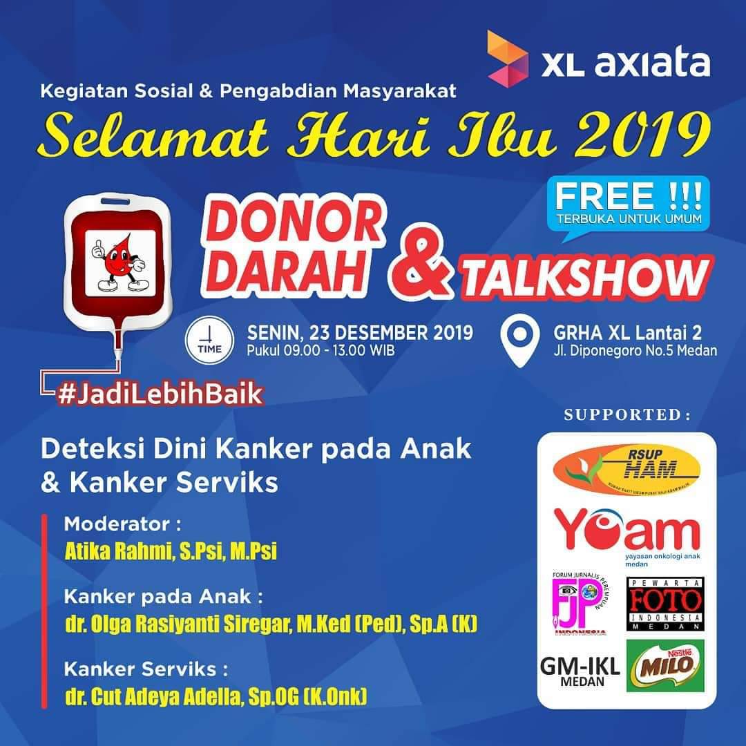 #INFO #DonDar #Medan | 23 Desember 2019 | 09.00 - 13.00 | Graha XL lantai 2. Jl. Diponegoro 5 | <a href="/june_bfl/">June Malkan</a> cc <a href="/BFLMedan/">BFL chapter Medan</a> <a href="/105kissfmmedan/">105 KISS FM MEDAN</a> <a href="/elshintamedan/">Elshinta Medan</a>