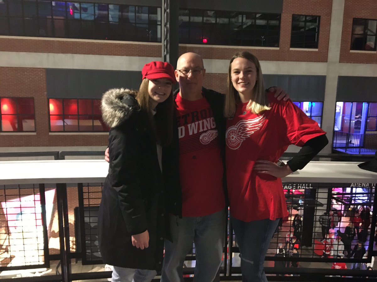 DhoffmanDoug's tweet image. X-Mas present from the girls! Red Wings game at LCA.