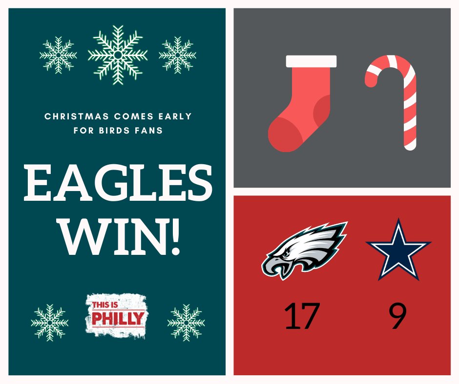 Christmas comes early, or the best First Night of Hanukkah gift ever: <a href="/Eagles/">Philadelphia Eagles</a> playoffs hopes stay ALIVE. Birds 17, Boys 9