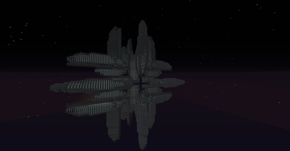 RobJWGMC's tweet photo. After messing around with some shape designs on @TheDivineMC I came up with a module that I used to make a spaceship/station and a sci-fi city part. These are just quick builds that take 2-3h and I hope to do more of them in the future💚 https://t.co/Xak8RISKmA