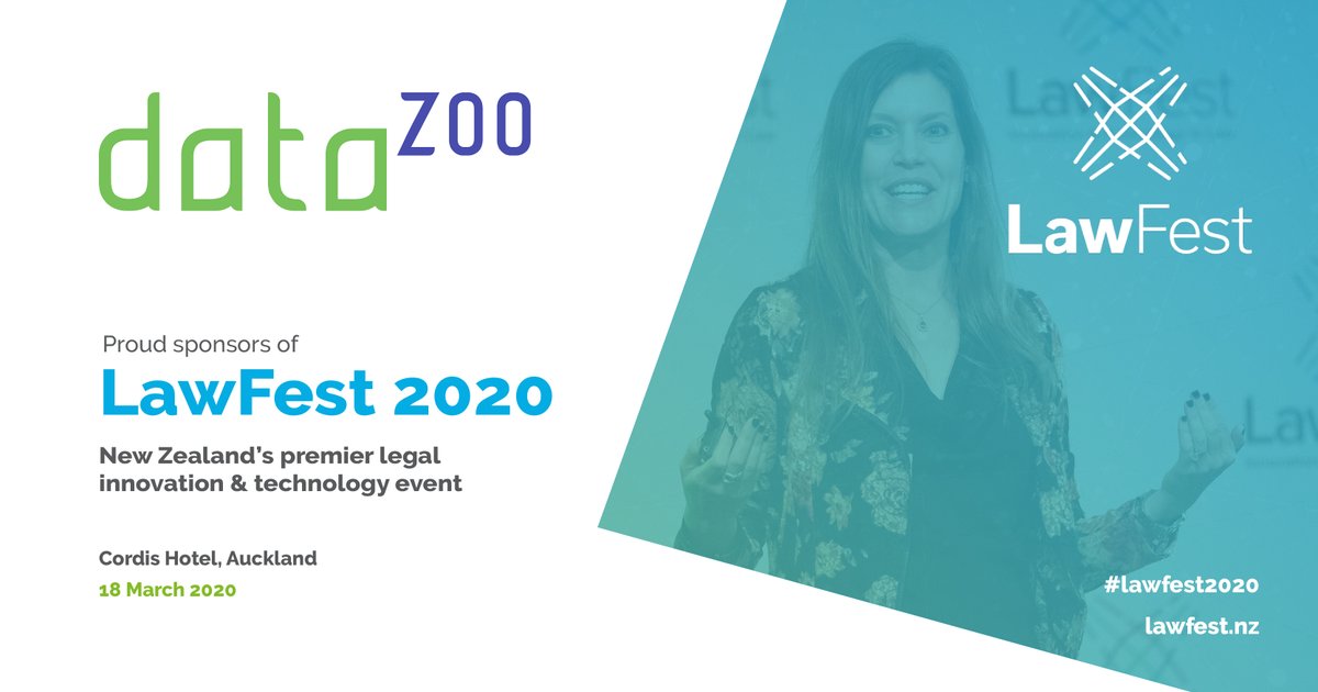 LawFestNZ's tweet image. It&apos;s great to have #DataZoo on board as a new Sponsor for #LawFest2020 #LegalTech
