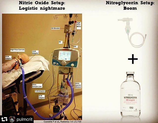GroundEffectMed's tweet photo. What are your thoughts on this??? #repost @pulmcrit
・・・
Nebulized nitroglycerine:  New technique for pulmonary vasodilation in the crashing  PE patient? ⁣
⁣
Massive PE patients die from right ventricular failure, so pulmonary vasodilation makes a… https://t.co/8codwXsfZo https://t.co/6KgtaGuQWK