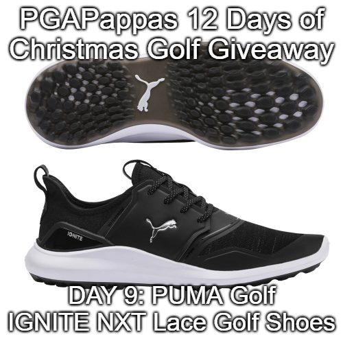 PGAPappas's tweet photo. DAY 9: PGAPappas 12 Days of Christmas Golf Giveaway: @PUMAGolf IGNITE NXT Lace Spikeless Golf Shoes (Choose Your Color). 

3 Ways to Enter: https://t.co/nxtBP80zMw Here on twitter RT &amp; Follow All to Win! #ReleaseTheKringle https://t.co/5YCGaOX0He