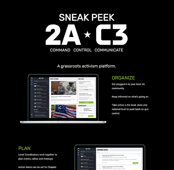 KeepVa2a's tweet image. I'm really excited to share a sneak peak of the brand new 2A*C3, a grassroots activist platform for the 2A community. keepva2a.com/2ac3

Platform goes live Jan 13th, but you can signup now. Almost 2,000 already signed up. Come join us. #KeepVa2a