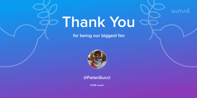 Gucci_Felan's tweet photo. Our biggest fans this week: FelanGucci. Thank you! via https://t.co/vOVt3YTPUb https://t.co/7ZCXWivl6R