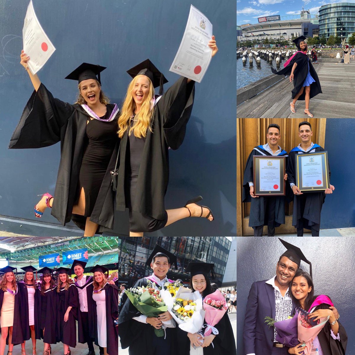 marvelstadiumau's tweet photo. A big thank you & congratulations to all those that graduated here at the Stadium for #RMITGrad19! 🎓 Here are our fave fan pics from the day. 🤗
Heading to Marvel Stadium soon? Don’t forget to tag us @marvelstadium.au for your chance to feature in our #MondayMashUp! 😉📸 https://t.co/NGWc6yF2Kd