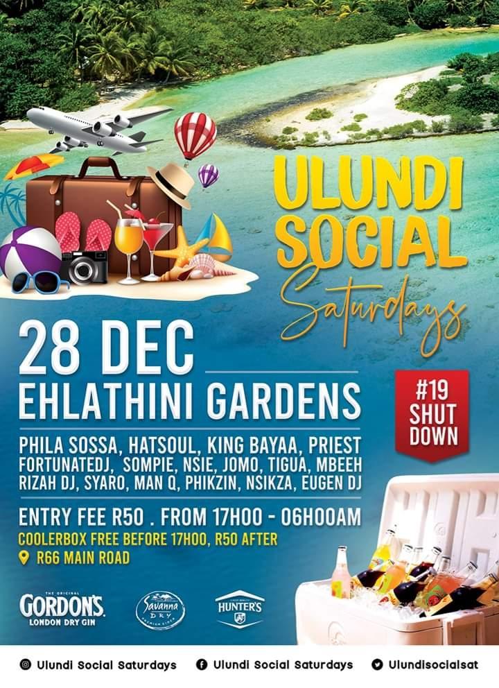 LasyaEvents's tweet image. siyaKwiSocial, 28 December '19, EHlathini Gardens (Olundi), R50 at the gate, Cooler Box Free Before 17h00 [R50 After], Live DJs - Pool - Food &amp;amp; Drinks  #19_Shutdown #UlundiSocialSaturdays