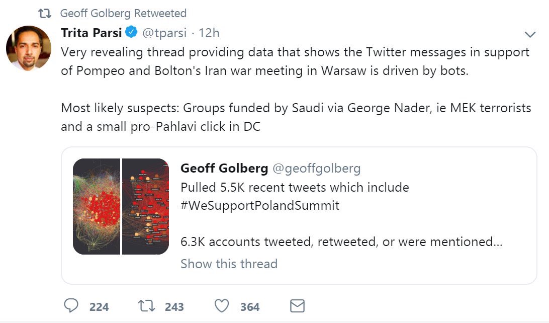RBehrouzDO's tweet photo. Geoff Golberg, a self-proclaimed  social media expert, was hired and publicized by @NIACouncil, @tparsi, @jabdi, &amp; other regime thugs. He embarked on a profanity-laced harassment campaign targeting #Iranian dissidents. So vicious were his attacks, @Twitter suspended his account. https://t.co/kVm3Vi0f54