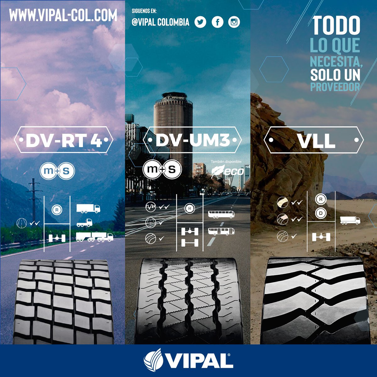 VipalColombia's tweet photo. Deja huella en el camino con los productos de reparación y reencauche de neumaticos de #Vipal. Nuestras bandas están diseñadas para vencer los obstáculos en cualquier tipo de carretera. 🚛🚛
#Reencauche #Bandas #Neumáticos #Conductores #Carretera #Camioneros #camioneroscolombia https://t.co/2BL2PQXd4z
