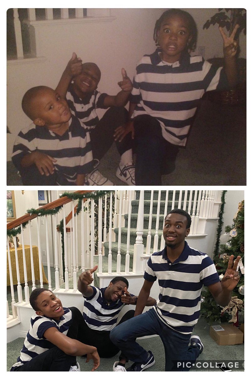 2008 vs 2019 (I had to post the close up and the zoomed out version so you could see his ✌🏾.  I love my boys.  #life’ssimplepleasures #momofboys  #our3sons #theymakemesmile #thoseshirtsaresmediums