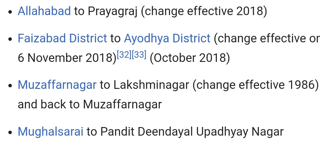 AlqaRizvi's tweet photo. Several places in UP witness name change recently. Is this still not evident that one community is been targeted?#NoCAB #NoNRC https://t.co/G6fyy8ZA2Q