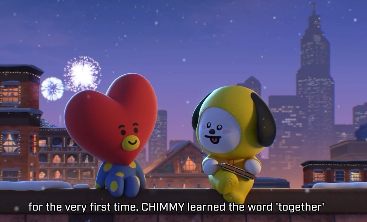 laughkpop's tweet photo. for very first time, chimmy learned the word ' together'  @BTS_twt https://t.co/5TpfR29yb3