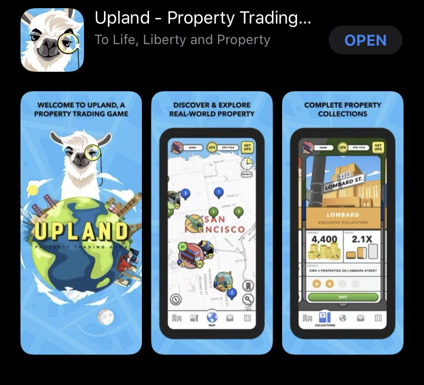 UplandMe's tweet photo. In time for the holidays: We are live on the iOS app store https://t.co/fEG9V9vyQw @badcrypto @joelcomm @teedubya @EverythingEOSio @finchify @FinLab_AG @block_one_ @__MikeAlexander @stefan_schuetze @JRo_FinLab @kaibolik @Broker_21 @BCGbiz @blockchaingamr @deantak @SFGate https://t.co/HkslN12jDC