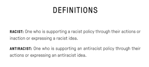 Kendi gives this succinct definition (now also famously) for being antiracist (p. 13).