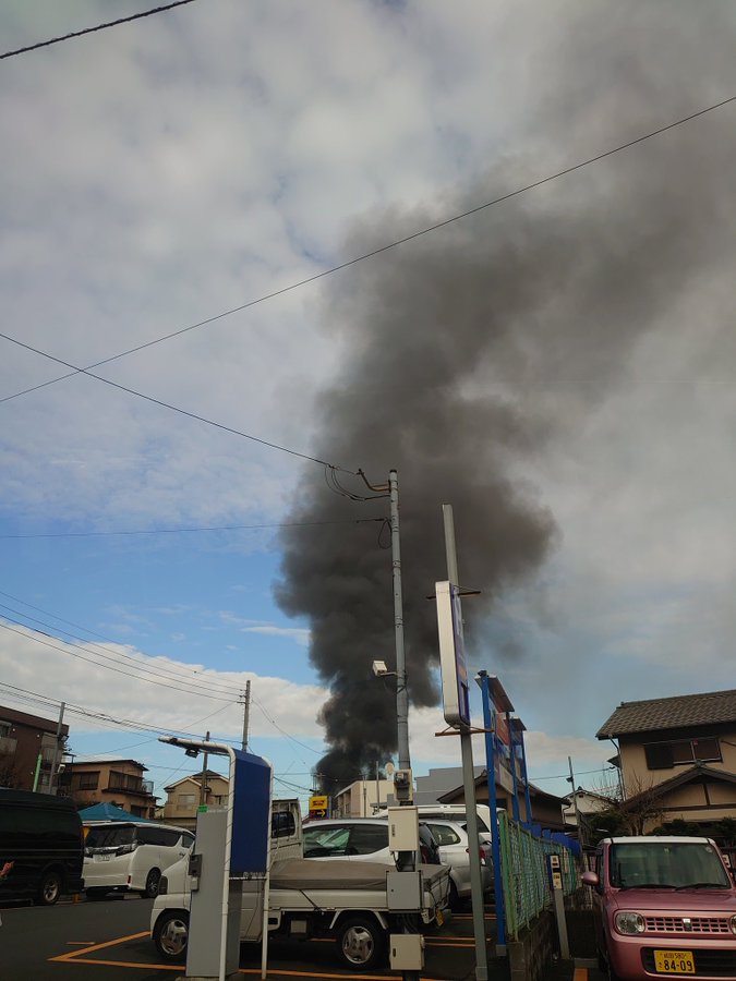 千葉市中央区弁天で火事が起きてる現場の画像