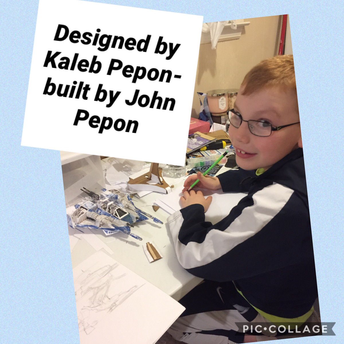 PaperPepon's tweet photo. Wanna say thanks to my son, buddy and power to our imagination...when he’s not playing on the X-Box that is..lol...#johnpepon #papertigercreations #kalebpepon #groupalpha #starwarsfanart #scifiart #webcomic #comicart #papermodels https://t.co/lY6YDPjmHb