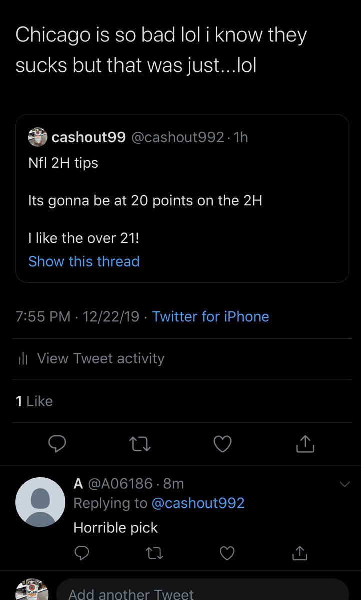 The fcking reason why i had to do VIP. Did i tell u to tail? I only liked that play mofo