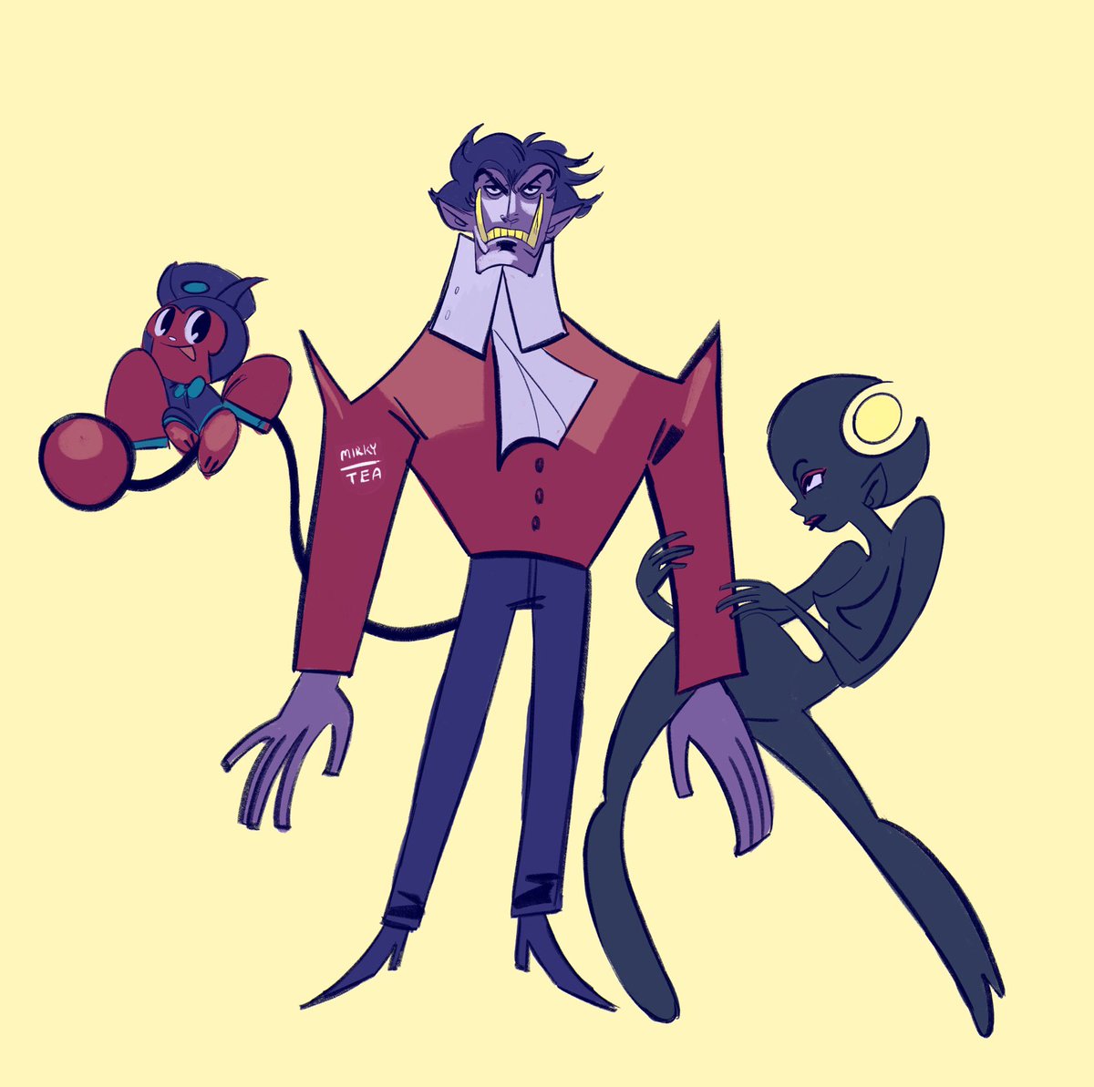 Mirky_tea's tweet photo. And the Baddies REVAMPED! God it’s been a good while since I’ve draw baboonius really tried changing him up this time
#revamp #oc #characterdesign #redesgn #mirkytea #vampire #baboon #demongirl #demon #cute #charactersheet #originalcharacter https://t.co/Pniq9iNWQs