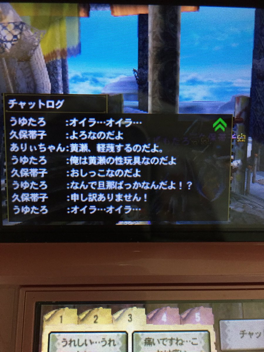 うゆた 昔のモンハンのチャットログ意味不明すぎて呼吸困難になった