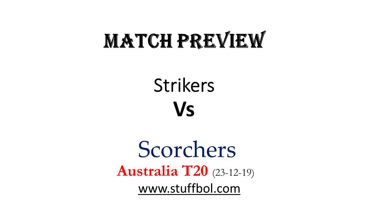 StuffBol's tweet photo. Click the link here --> https://t.co/w5O3kC7cI7 <--
For Match Preview of Adelaide Strikers Vs Perth Scorchers
#BBL09 #BBL #StrikersVScorchers #ASvPS #ASvsPS #PSvAS #PSvsAS #BlueEnergy #MADETOUGH https://t.co/sh6fufHMcS