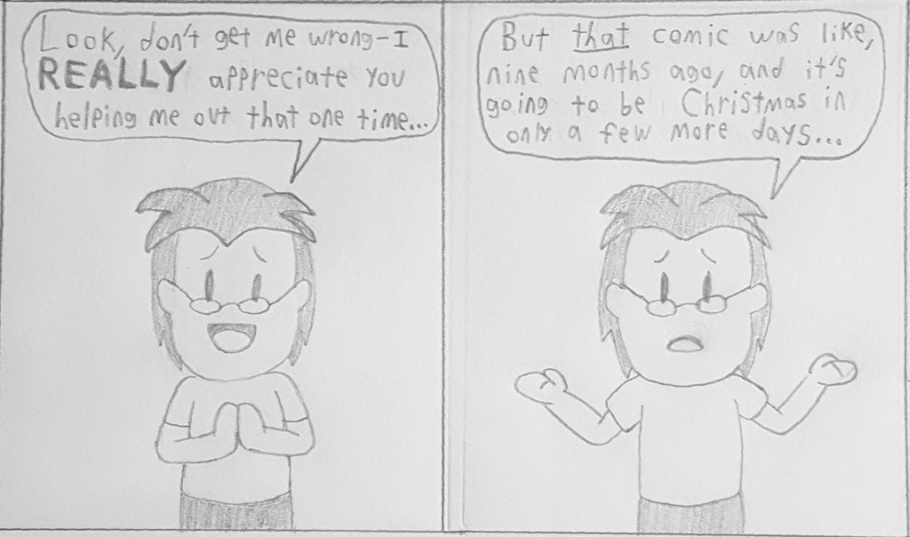 CybrspcePaladin's tweet photo. Been too long since my last #comic, but hey, the #Christmas season is always busy... ^_^;
There hasn't been much snow in my area, so it felt appropriate to post this little call-back/sequel to a comic from earlier this year... Enjoy, ev'rybuddy!
#snowmiser #heatmiser #coldmiser https://t.co/MswQVGy1by
