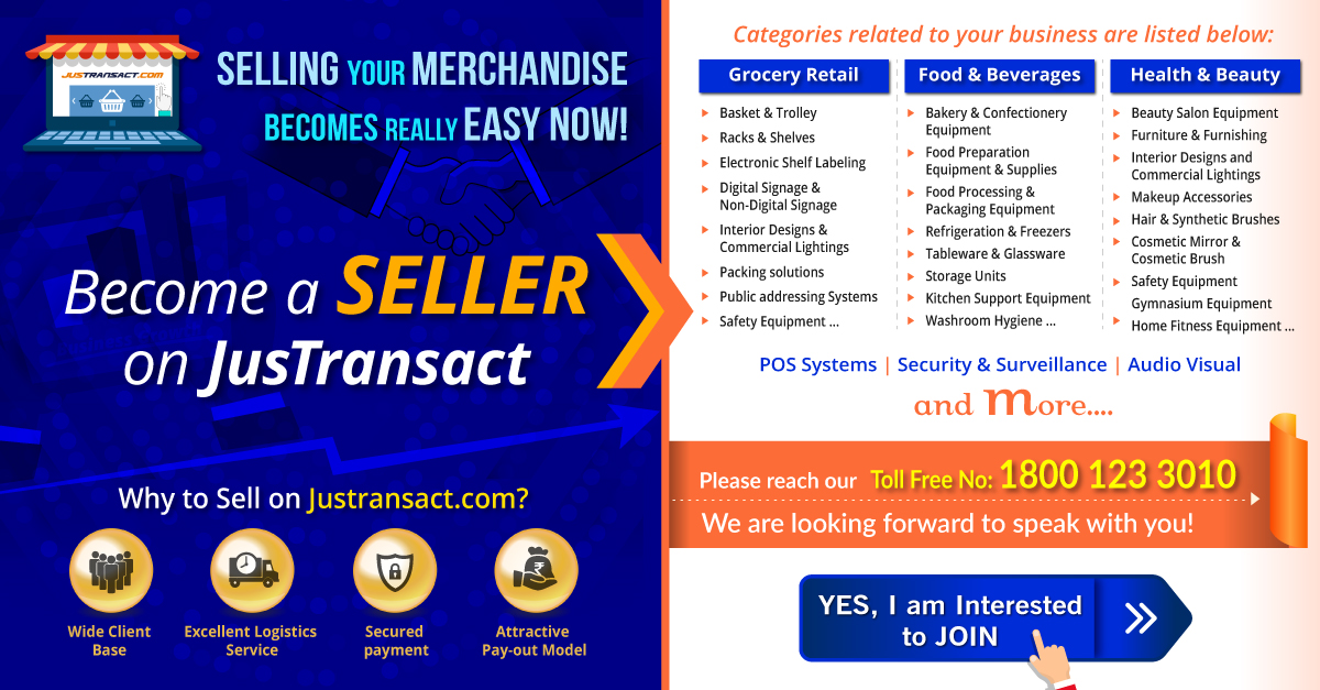 jusTransact's tweet photo. https://t.co/bOxtpXpgE6 - India's eCommerce POS Portal. Introducing soon with a New Marketplace Platform featured with RETAIL INFRASTRUCTURE In-store&amp; Back-store Products. We are happy to invite U to JOIN &amp; SELL your products across India. For details, Call:18001233010(Toll free) https://t.co/MkfPsPfczC