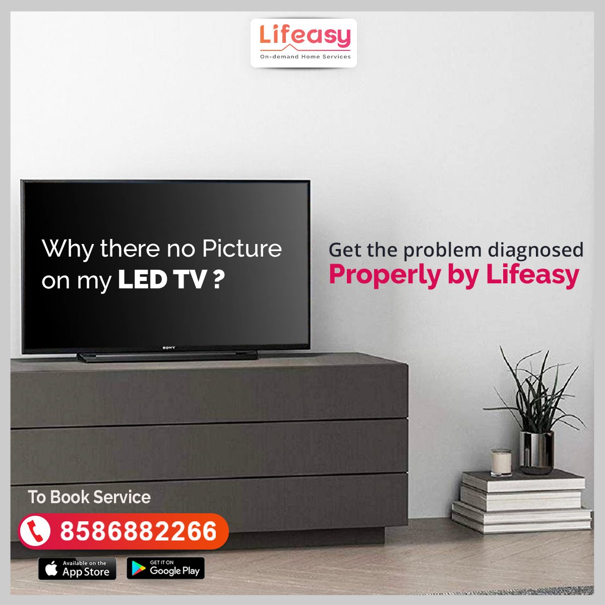 lifeasyin's tweet photo. Your LED TV is not working and you are missing your favorite programs. Only experienced &amp; trained professional can diagnose properly the problem and can provide you best cost and repair timeline. So for faster and better solution, Call Lifeasy expert only

#LEDREPAIR #homeservice https://t.co/zSZ47BZDNN