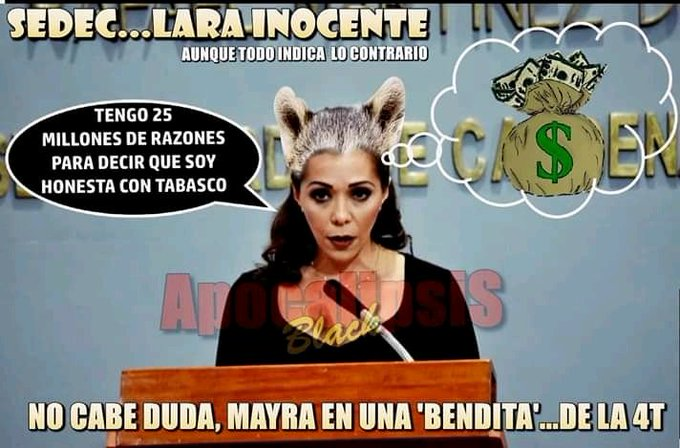ApocaIipsiBlack's tweet photo. FUNCIONARIA CORRUPTA. | #Extracto 
@OjoVisor_62 #Meme @DennisG_Sirano
 https://t.co/U9SapARAFD @EmmanuelSibilla @MagoChong_Tall @AusencioDiazT @columnacayuco @jchable09 @DayanaNara1 @pako_red @NachoRgz @vidal_38 @tabascovaconrum @Marin_Leo @cosapublica https://t.co/Vb6DPoHIhD