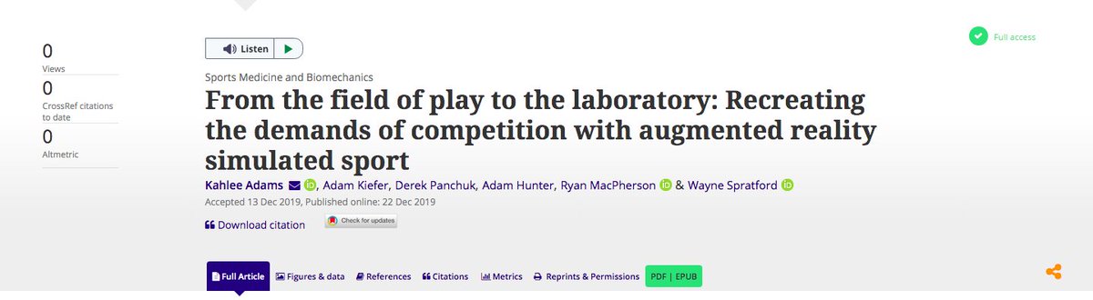 And just like that, my first article as lead author is published in the @JSportsSci. Online now, so have a read👇🥽 tandfonline.com/eprint/XZFAQPZ…
#augmentedreality #motorcontrol #biomechanics 
@WayneSpratford @awkiefer @derekpanchuk