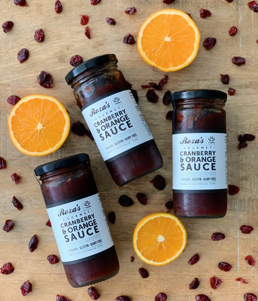 Don’t miss out on our limited edition Christmas sauce! We make this delicious Cranberry &amp; Orange Sauce with cranberries &amp; orange pieces, which are marinated in orange curaçao.

Find it at your local Roza's stockist: rozas.com.au/where-to-buy

#christmasfood #cranberrysauce