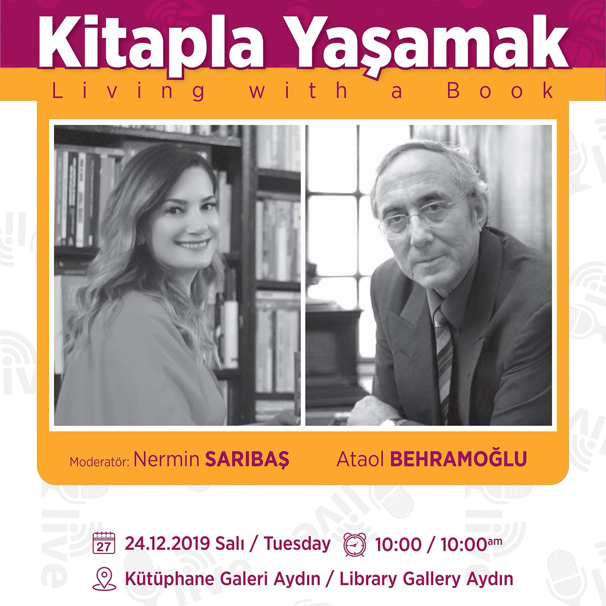 Edebiyatımızın en değerli isimlerinden Ataol Behramoğlu'nu yarın kütüphanemizde misafir ediyoruz.

Edebiyat ve kitaplar hakkında konuşacağımız söyleşimizin moderatörlüğünü ise Sabahattin Ali ve Stefan Zweig biyografi kitaplarının yazarı Nermin Sarıbaş yapacaktır.<a href="/neronimo/">Nermin Sarıbaş</a>
