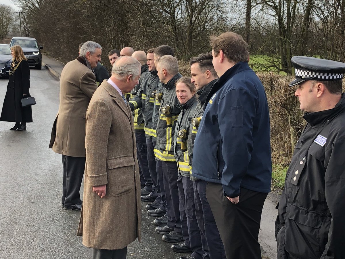 DanJohnsonNews's tweet photo. Prince Charles is meeting emergency service workers in Fishlake, near Doncaster in South Yorkshire, one of the villages hit by flooding last month. Hundreds of people face Christmas out of their homes https://t.co/rc8gN9RHiX