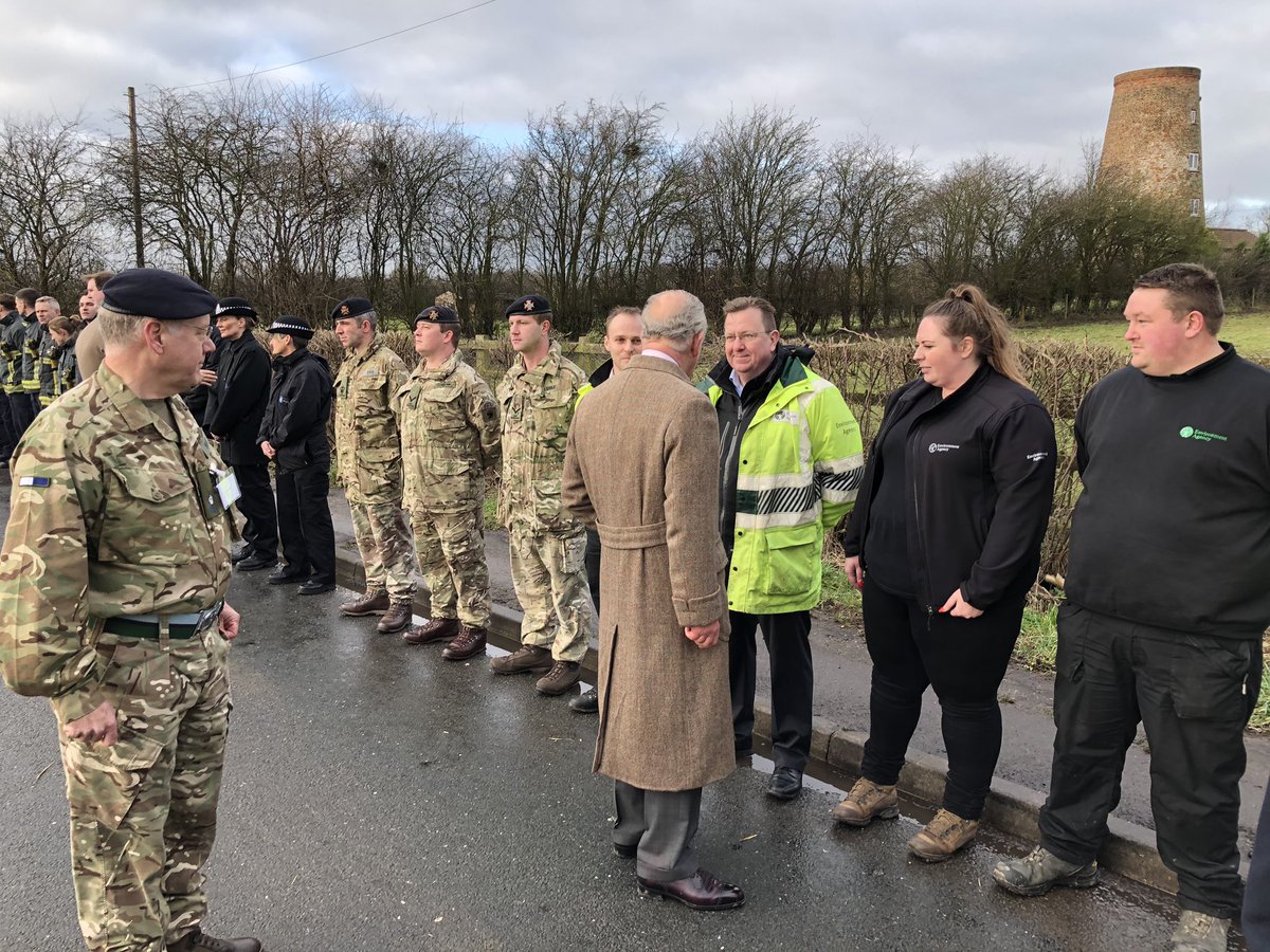 DanJohnsonNews's tweet photo. Prince Charles is meeting emergency service workers in Fishlake, near Doncaster in South Yorkshire, one of the villages hit by flooding last month. Hundreds of people face Christmas out of their homes https://t.co/rc8gN9RHiX