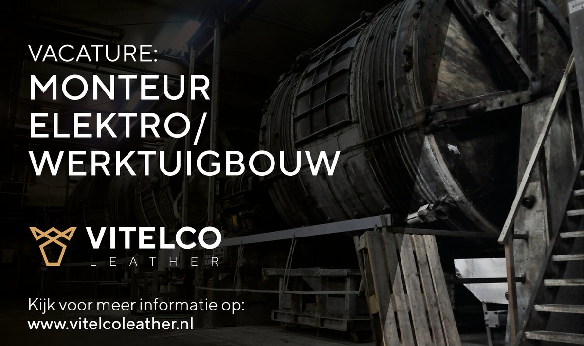 Voor onze leerlooierij in Lichtenvoorde zijn we op zoek naar een fulltime monteur elektro/werktuigbouw.
bit.ly/2Mj6IQE