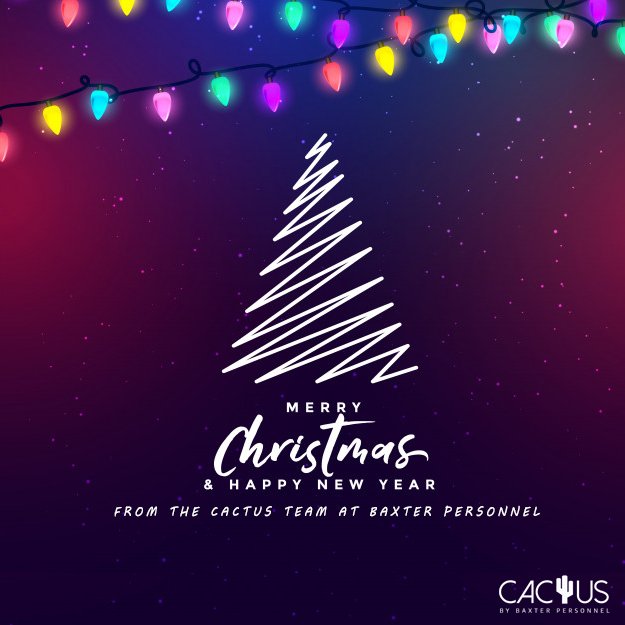 The Cactus team at Baxter Personnel would like to wish you a very Merry Christmas and a prosperous New Year! 🎄

Our offices will be closed 25th &amp; 26th December and 1st January. 

We hope you get some well earned time off. Happy Holidays!🎄