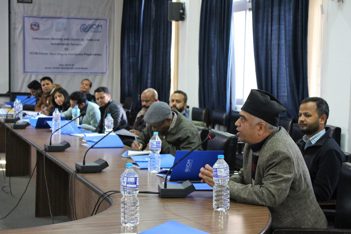IOMnepal's tweet photo. #IOMNepal organized a consultation on 20 Dec 2019 with Cluster co-leads and #humanitarian partners on @CCCMCluster to strengthen the road map to emergency #preparedness in #Nepal where final Contingency Plan endorsed by #DUDBC was shared and discussed. https://t.co/9hVzrhsAQq