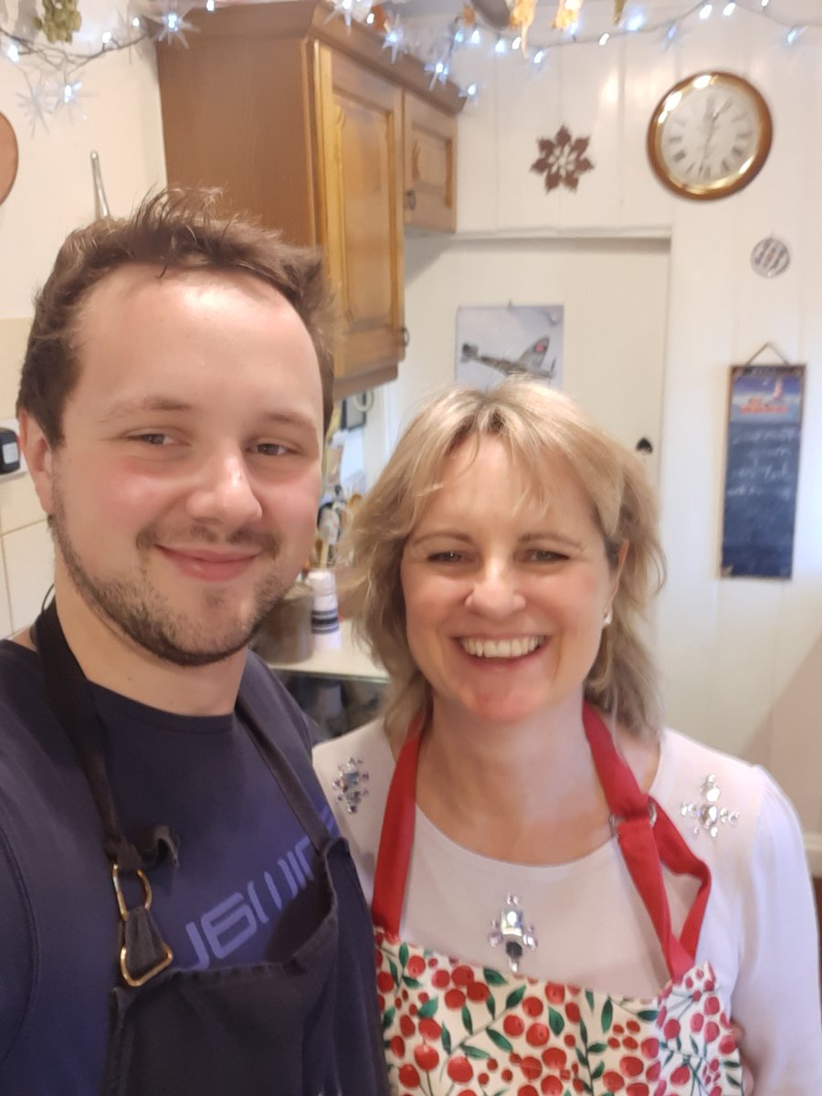 It's that time of year. At home in the kitchen with one of my biggest influences (and critics). Love it. Nearly time to open the wine I hope. Some bleddy task master.