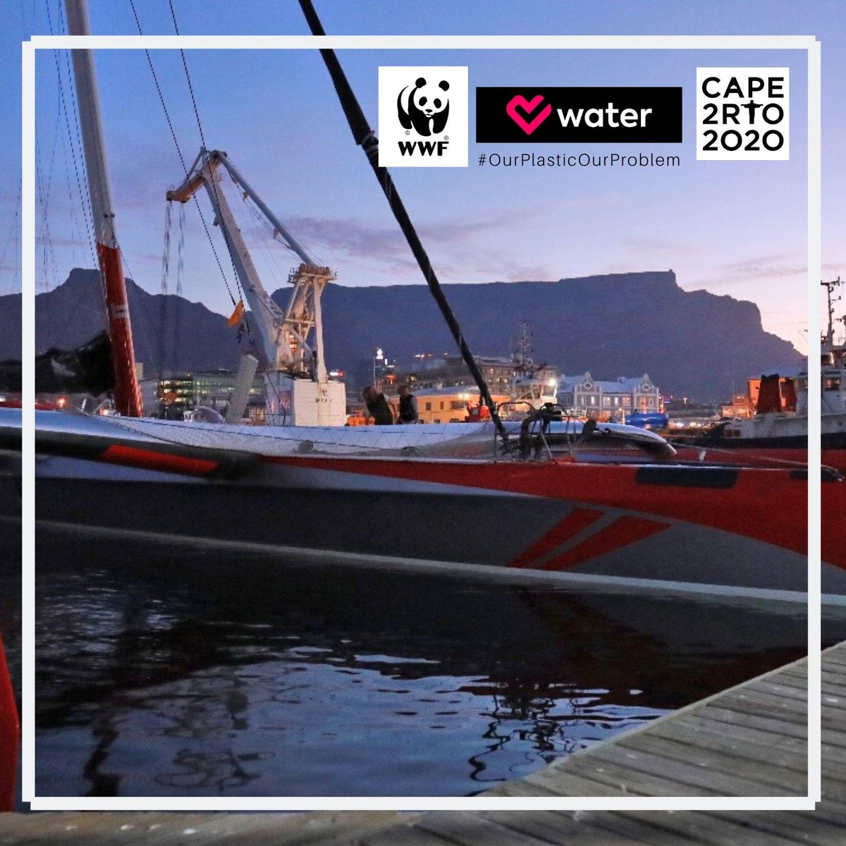 WWFSouthAfrica's tweet photo. WWF South Africa &amp; racing trimaran Love Water are joining forces to raise awareness about the problem of plastic pollution in the world’s oceans ahead of the Cape2Rio yacht race in Jan 2020 #LoveWater2020 #Cape2Rio2020 #OurPlasticOUrProblem. Follow @WWFSASSI for regular updates. https://t.co/lODQjn9lN5