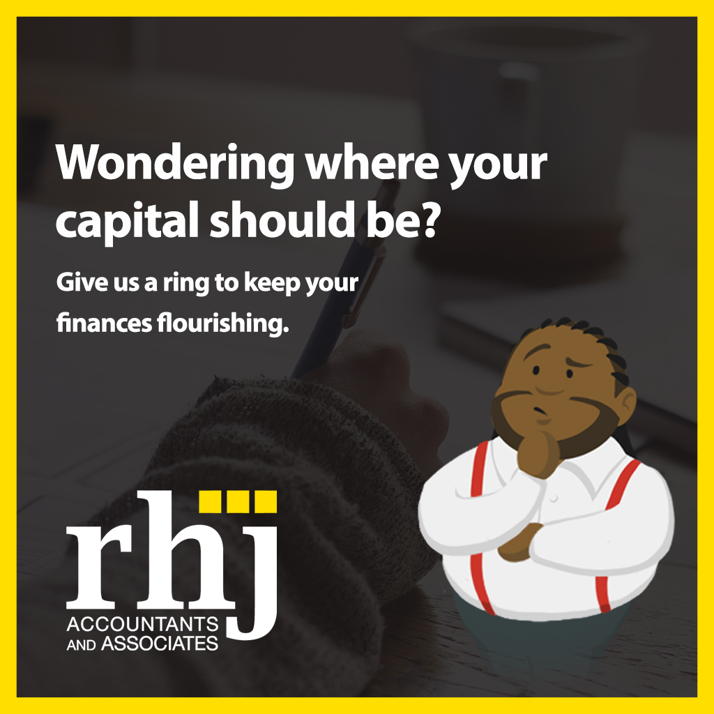 RHJAccountancy's tweet photo. Wondering where your #capital should be? Here at RHJ, we'll introduce you to our network of private #banking associates, so you can cherry-pick the package that'll see your capital #prosper. Give us a ring to keep your finances flourishing. https://t.co/GfT5WovRi3 https://t.co/7tuMVbLMD2